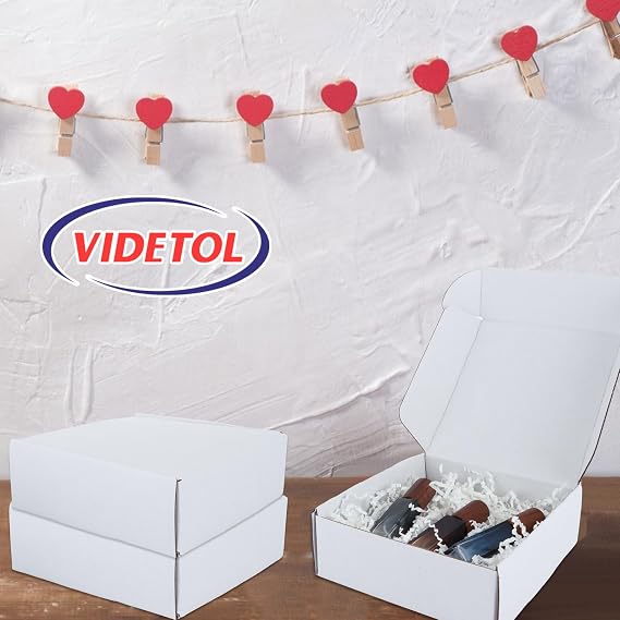 50 Pack Shipping Boxes, 15x15x5cm (6x6x2 inches) Small Cardboard Gift Boxes, Corrugated Cardboard Postal Box for Packing, White