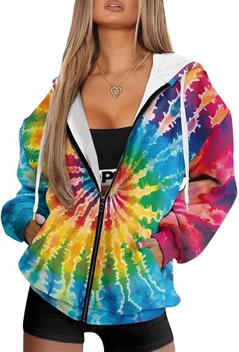Womens Zip Up Hoodies Long Sleeve Sweatshirts Fall Outfits Sweaters Casual Fashion Jackets Size XS-4XL