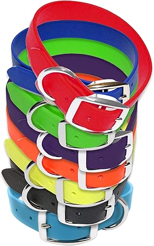 Miniatura 17 de Regal Dog Products Collares de perro grandes, impermeables, color rosa, con placa de nombre grabada personalizada, revestimiento de vinilo, anti