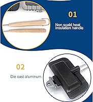 Vista 5 de Sartén de doble cara, sartén antiadherente para hornear con mango extraíble para panqueques, tortillas, frittatas, parrilla abatible compacta