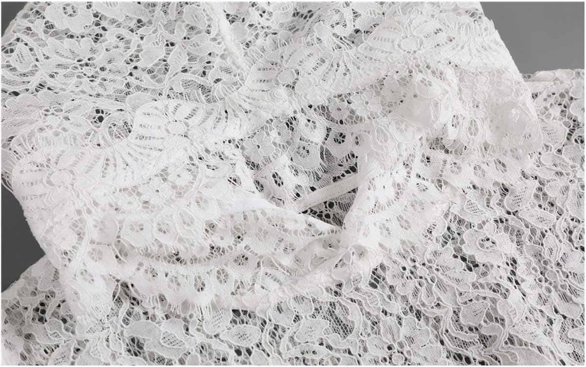 Women's Detachable Lace False Collar Half-Shirt Sunscreen Collar Hooded White - Image 5