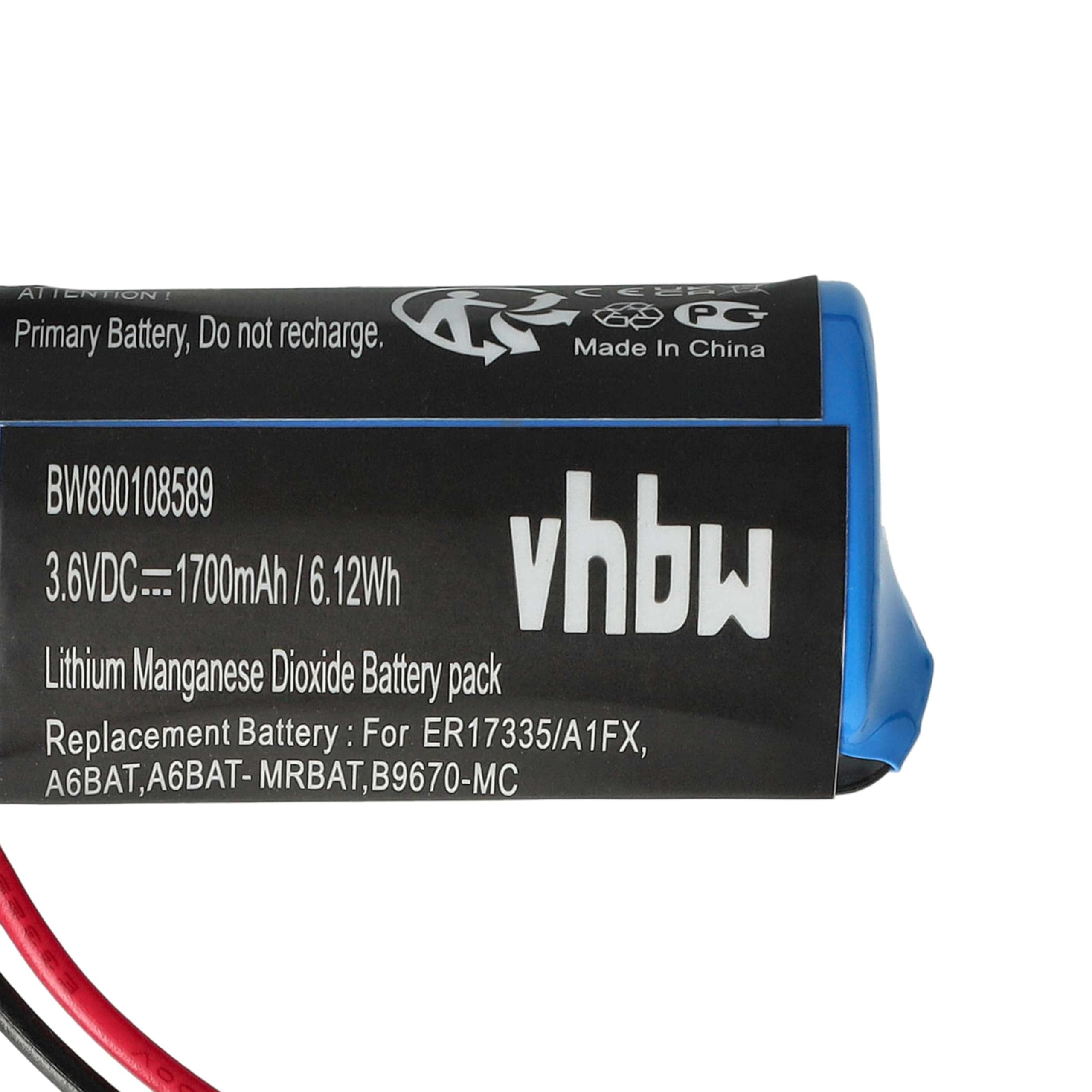 vhbw 10 x bateria zastępuje Mitsubishi B9670-MC, A6BAT, A6BAT-MRBAT, do sterowania przemysłowego (1700 mAh, 3,6 V, litowo-jonowy)