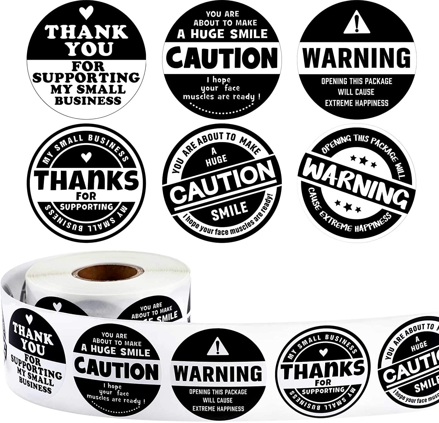 SYOSI Stickers, Thank You Roll Stickers, Extreme Happiness Sticker, Thank You for Supporting My Business Sealing Label Decor, for Business or Personal Wrapping Supplies 1.5 Inch 500 Pieces