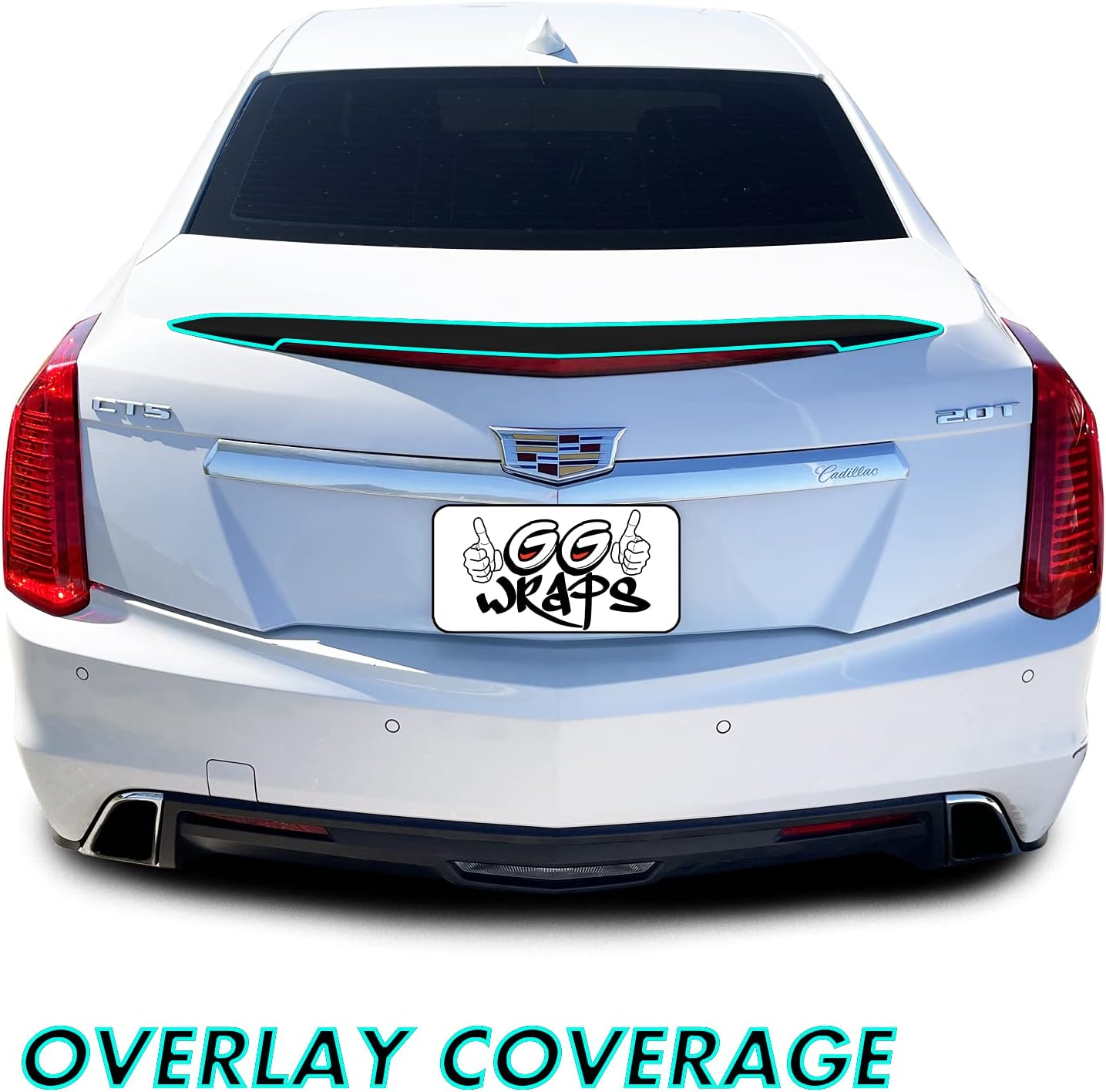 Blackout Vinyl Overlay for 2014-2019 Cadillac CTS Sedan (2. Trunk Spoiler, Gloss Black)