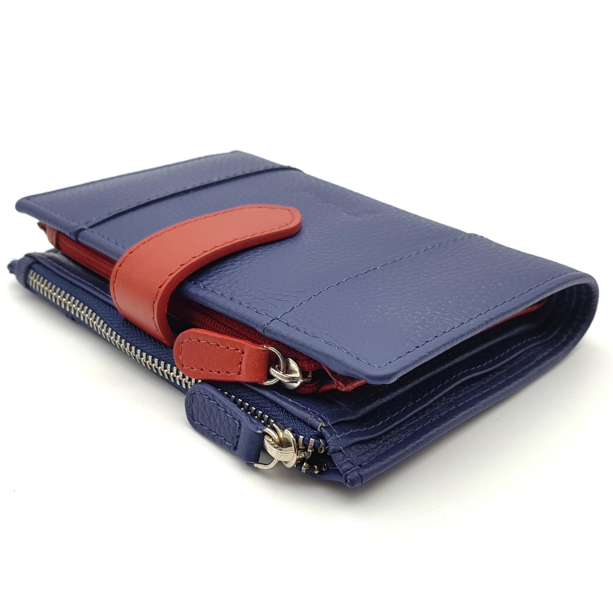Pielini - Cartera de Piel para Mujer con Billetera y Amplio Monedero. Tarjetero de Cuero de Gran Capacidad - Cartera Cuero Modelo 4068 (Electrico)