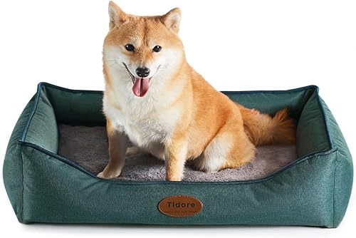 Miniatura 19 de Camas ortopédicas para perros medianos, sofá cama para perros de espuma duradera tipo caja de huevos con funda extraíble lavable, forro impermeable,