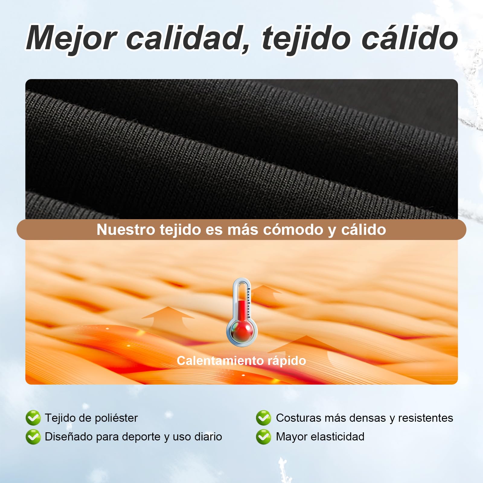 Channo Ropa Interior Térmica para Hombre: Camiseta Manga Larga y Pantalones Térmicos - Ideal para Correr y Esquiar