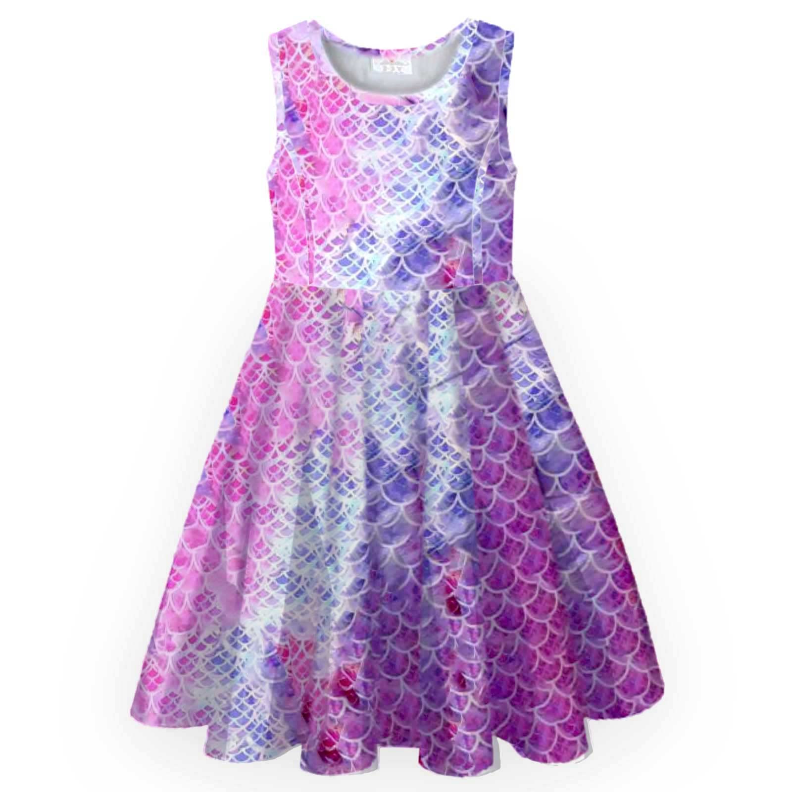 VIKITA Niñas Vestido Verano Vestido Viños Vestidos Sirena Sin Mangas Tamaño 3-12 años