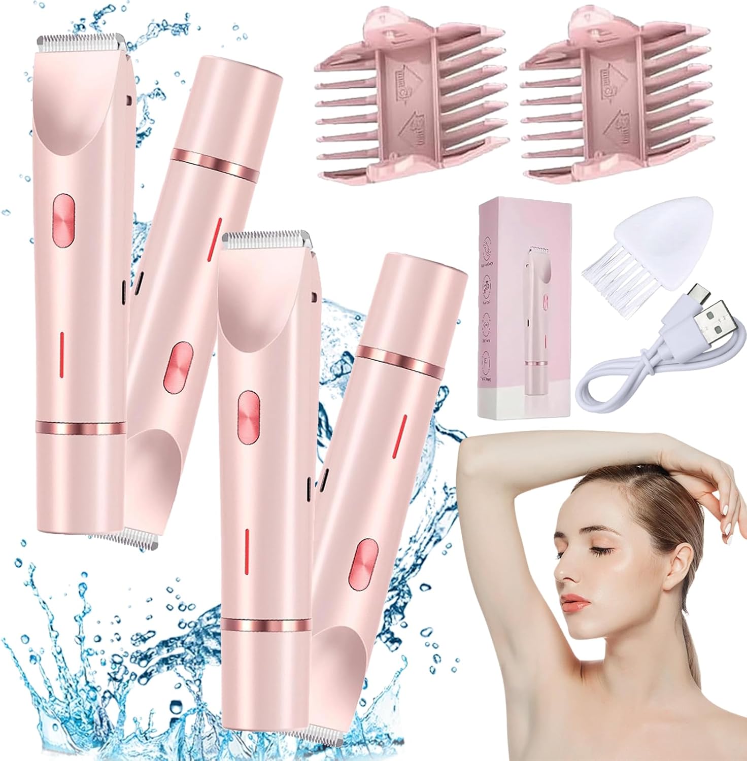 Beauty Bloom Electric Razor, Beauty Bloom 2.0, Beauty Bloom Trimmer, Beauty Bloom Razor for Women, Comfort 2 in 1 Electric Lady Shaver for Wet & Dry Use (Pink)