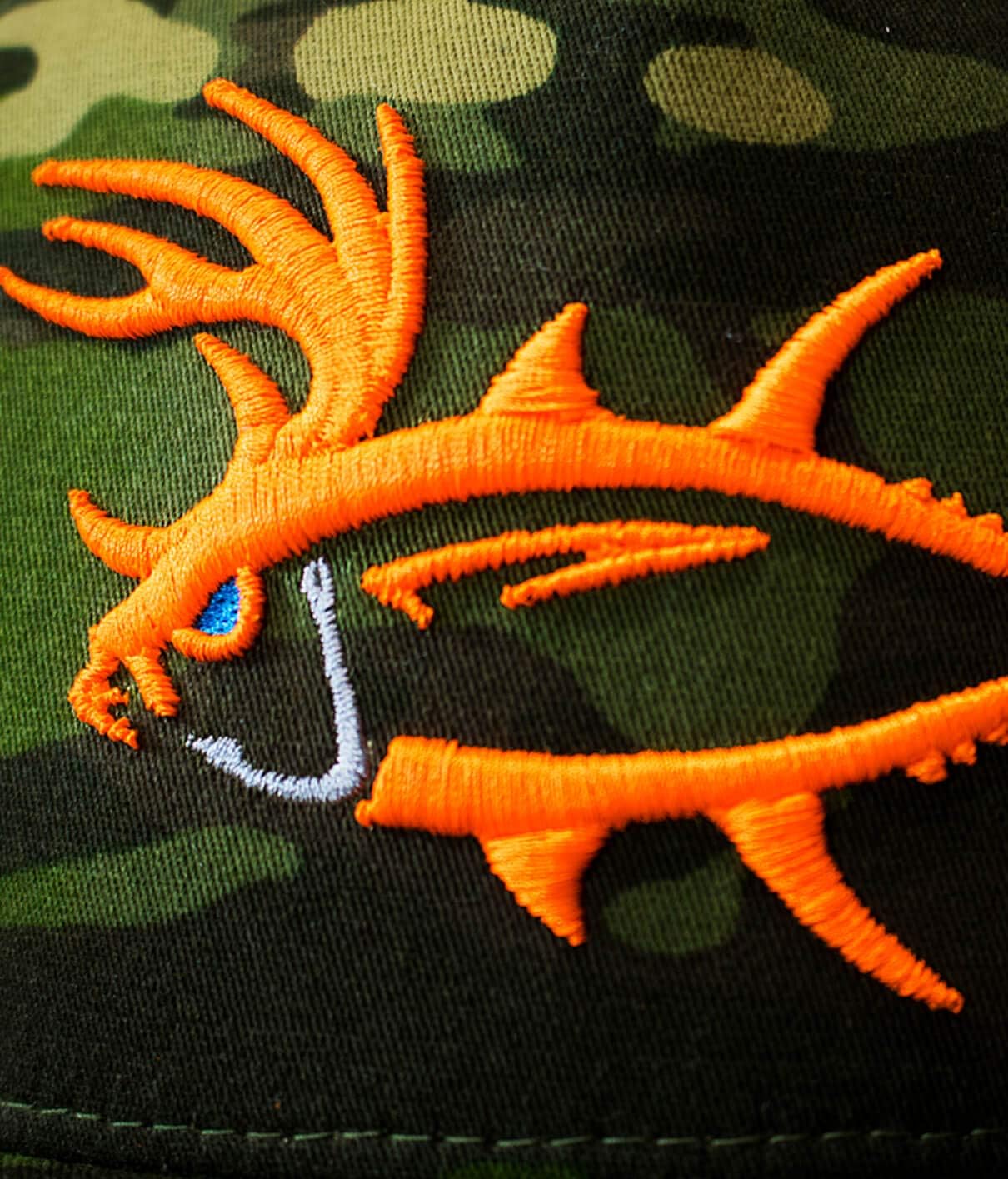 Buck-Eye 3D Multicam Tropic Snapback Trucker Hat for Men and Women, Mesh Back Adjustable Baseball Cap, Structured 5-Panel Flat Bill Outdoor Hat for Beach, Travel, and Daily Wear