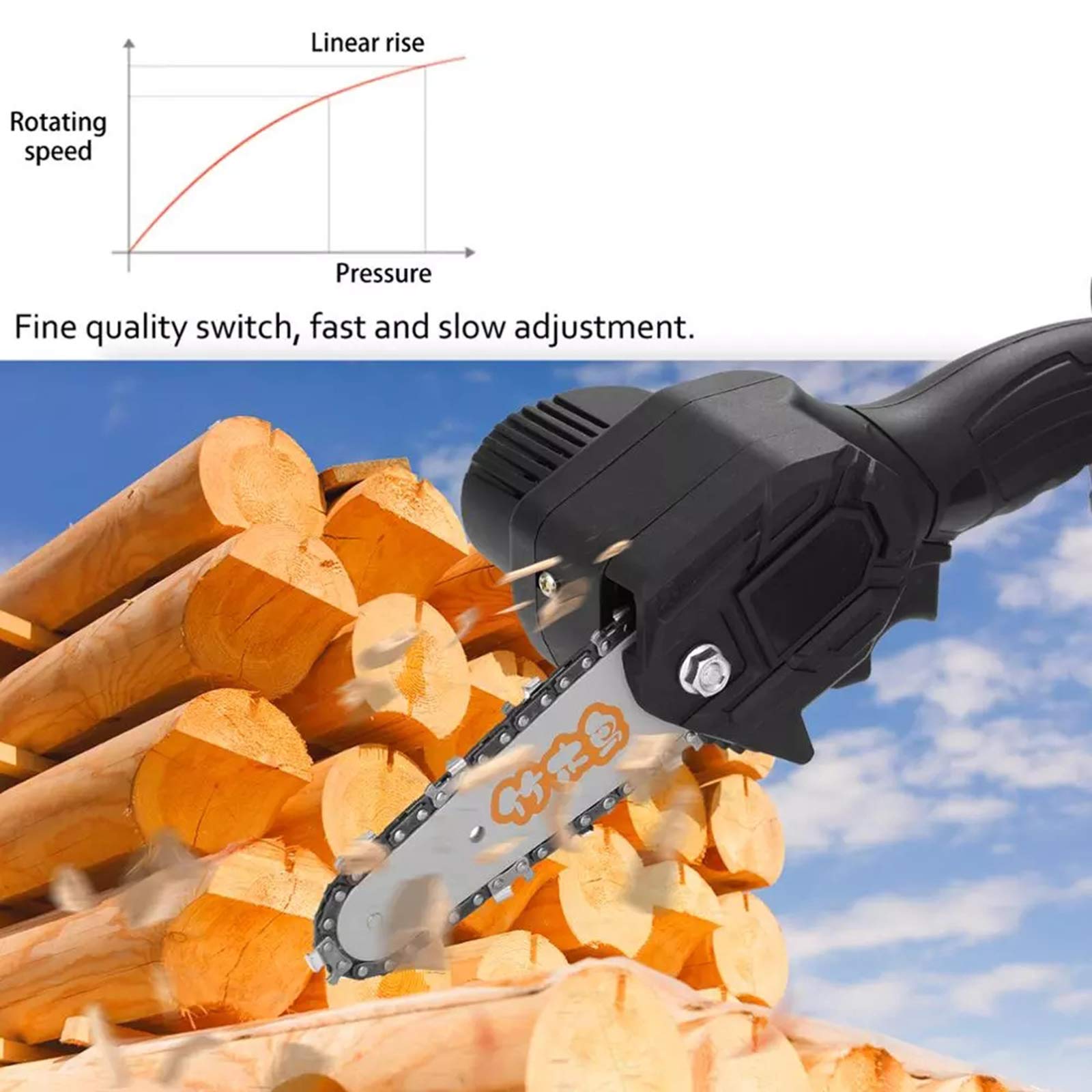 Elettrosega A Batteria, Batteria al Litio Portatile di Potatura Elettrica Seghe Ricaricabile Piccolo Elettrico Seghe S Lavorazione del Legno Mini Elettrica Seghe Giardino di Registrazione,Battery X2