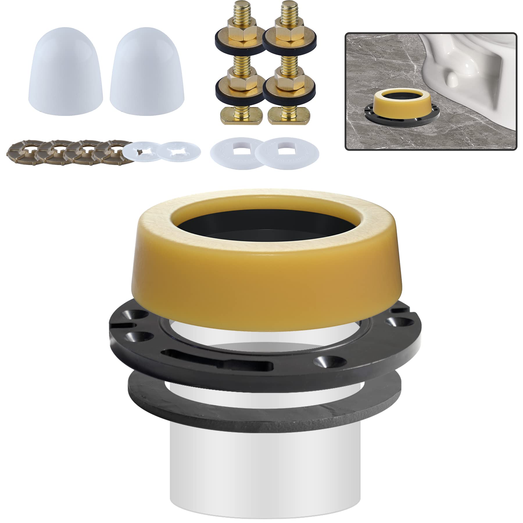 Buy Hibbent Toilet Flanges and Wax Rings Repair Kit, Extra Thick Wax