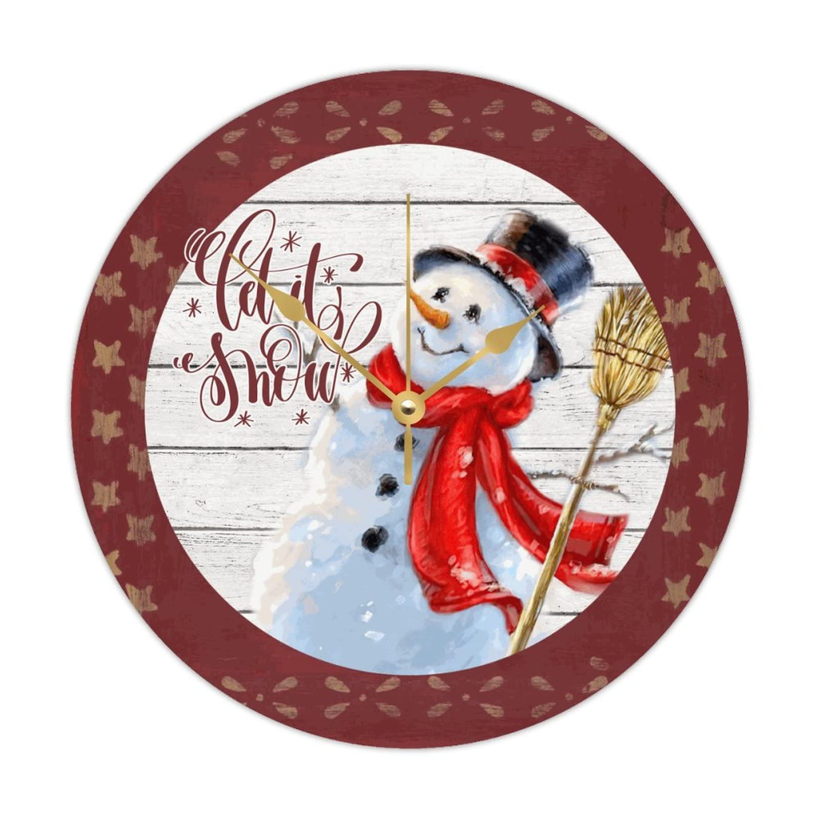Horloge en bois Let It Snow pour sublimer votre salon pendant les vacances d'hiver