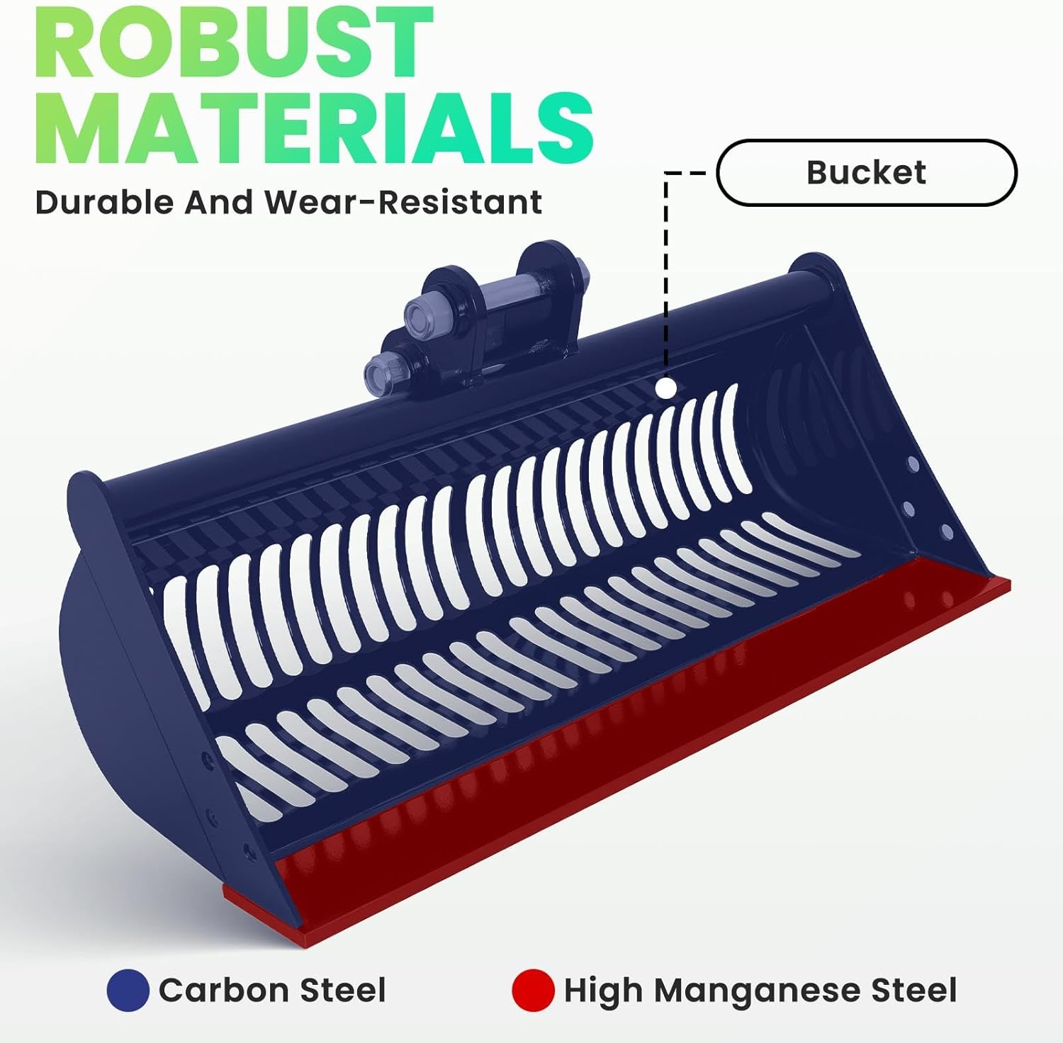 Durable 31''/790mm Mini Excavator Screening Bucket - Steel Material Mini Excavator Accessories - Durable Agricultural & Construction Machinery for Soil&Rock Digging, Filtering and Sorting