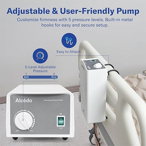 Miniatura 5 de Alcedo Almohadilla de colchón de presión de aire alterna para prevención de úlceras y úlceras, uso hospitalario y doméstico, colchón médico para