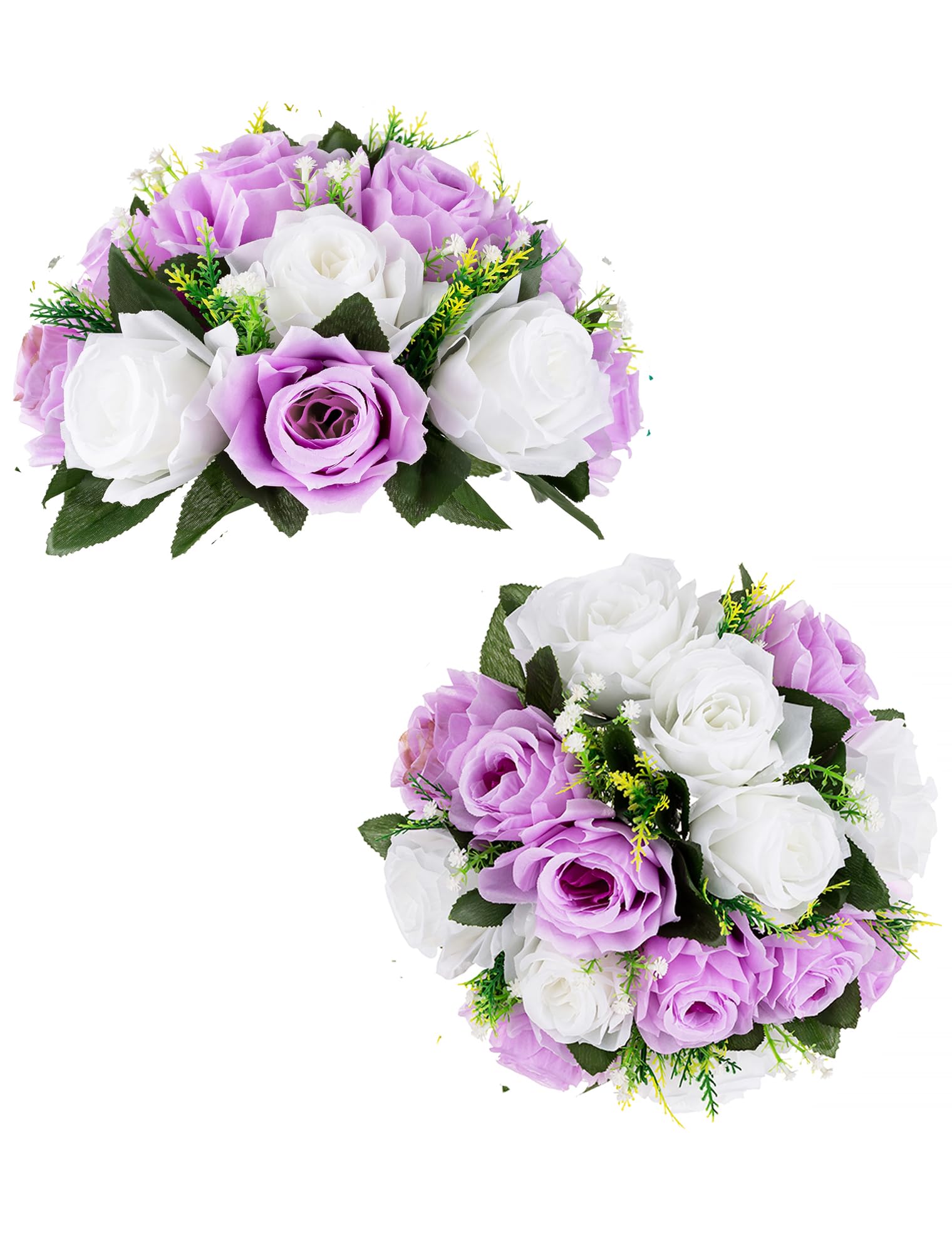 10 Flores Artificiales De Lirio De Cala - 34cm, Color Morado Sobre Blanco, Para Bodas Y Decoración Del Hogar