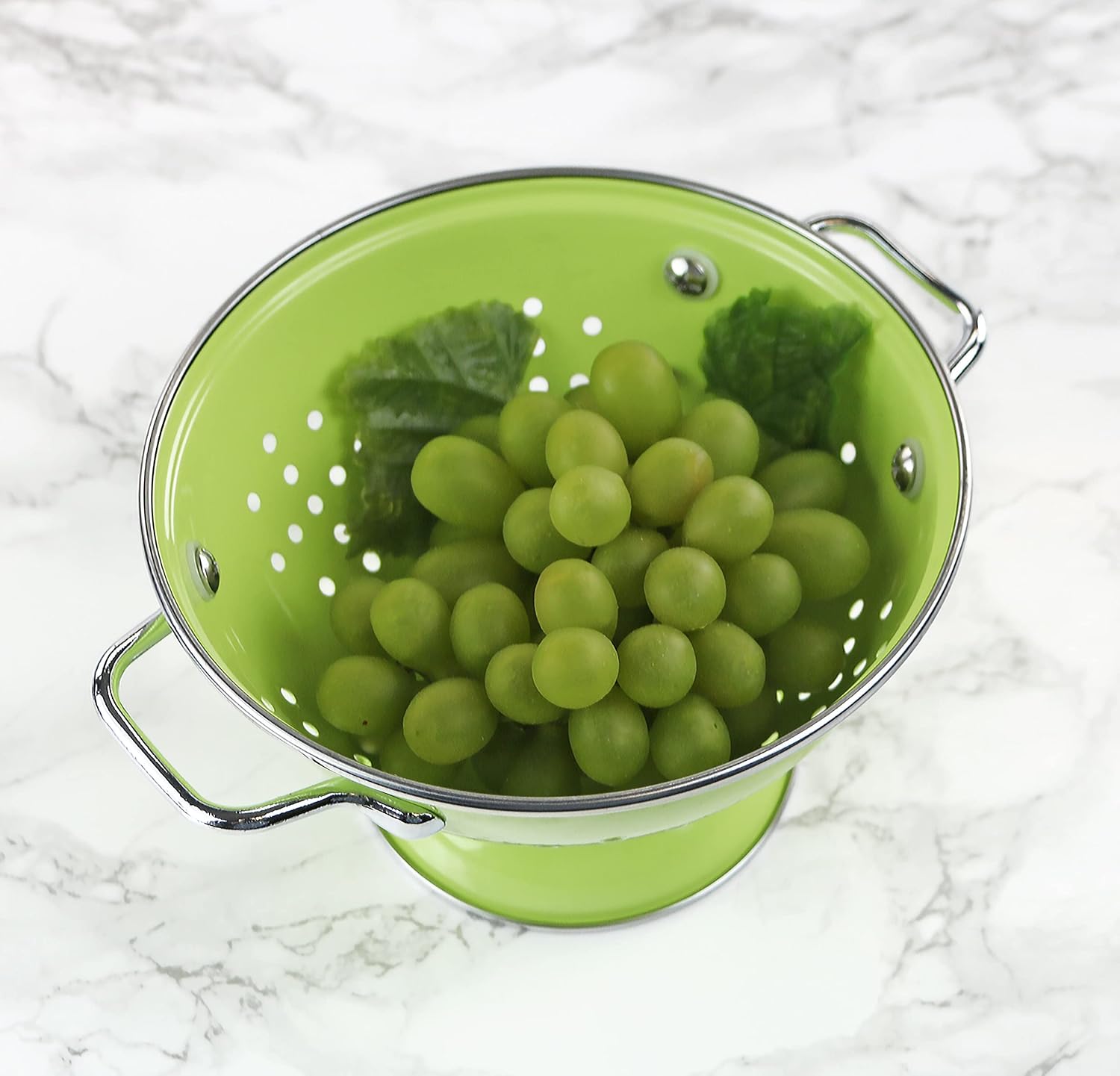 Calypso Basics by Reston Lloyd Powder Coated Enameled Colander, 1 Quart, Lime