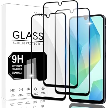 Pack of 3 Screen Protectors Compatible with Samsung Galaxy A17/A16/A26 Tempered Glass 9H Hardness Protective Film Anti-Scratch Anti-Bubble HD Clear Film for Galaxy A17