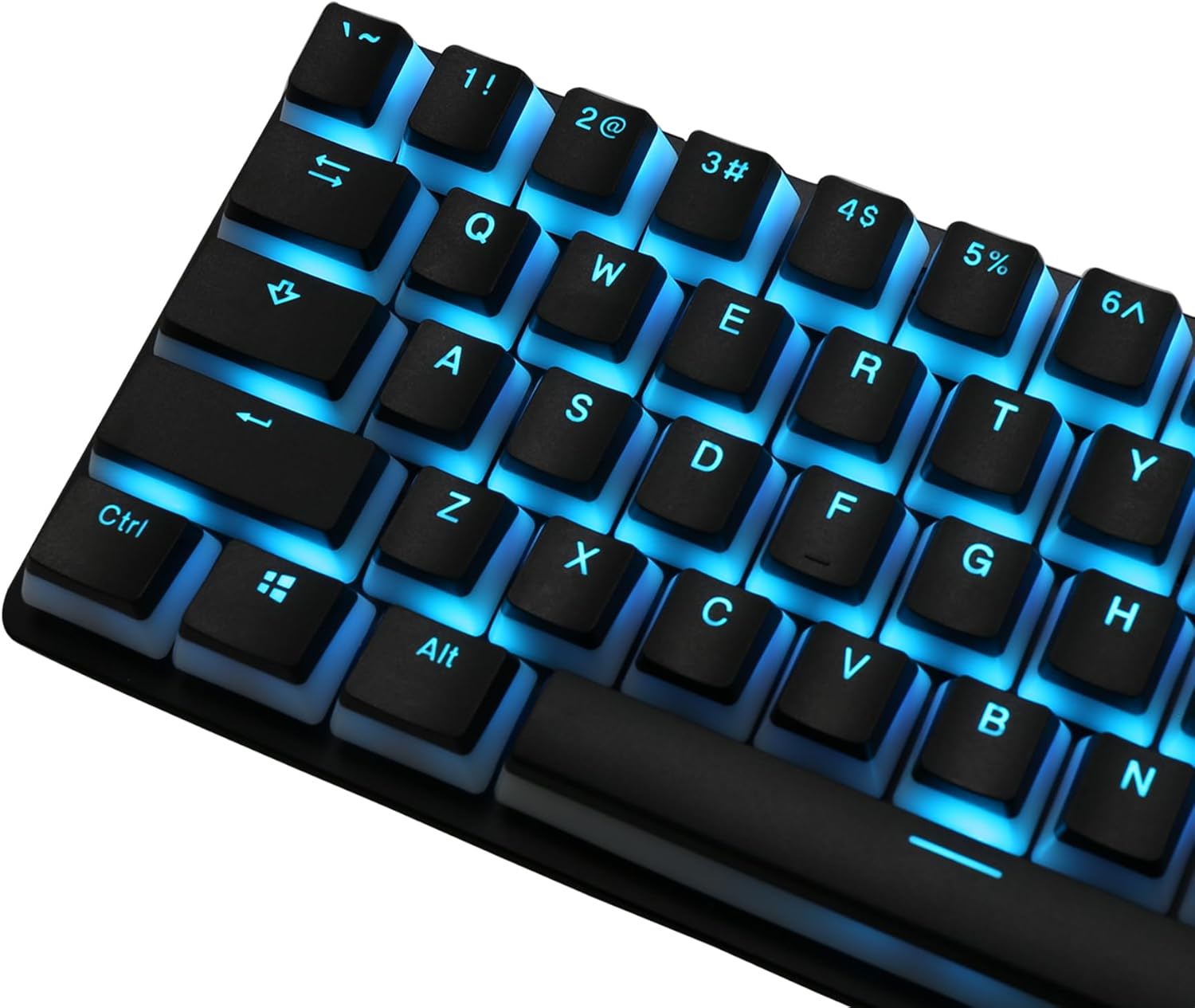 Happy Balls Keycaps PBT Backlit Doubleshot Cherry MX Pudding Keycap Set OEM Profile Translucent with Keycap Puller for US UK Layout 61 68 84 87 104 108 MX Switches Mechanical Keyboard(Black)