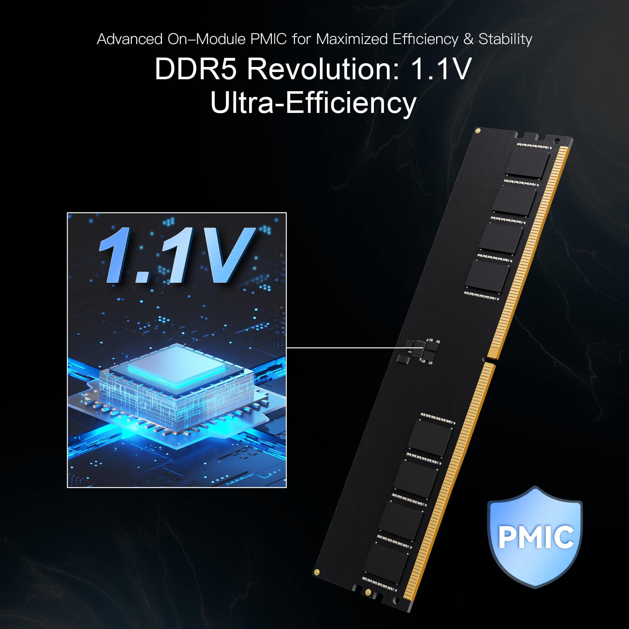 SIX DDR5 RAM 2x16GB 5600MHz UDIMM Desktop Memory - 1.1V Low