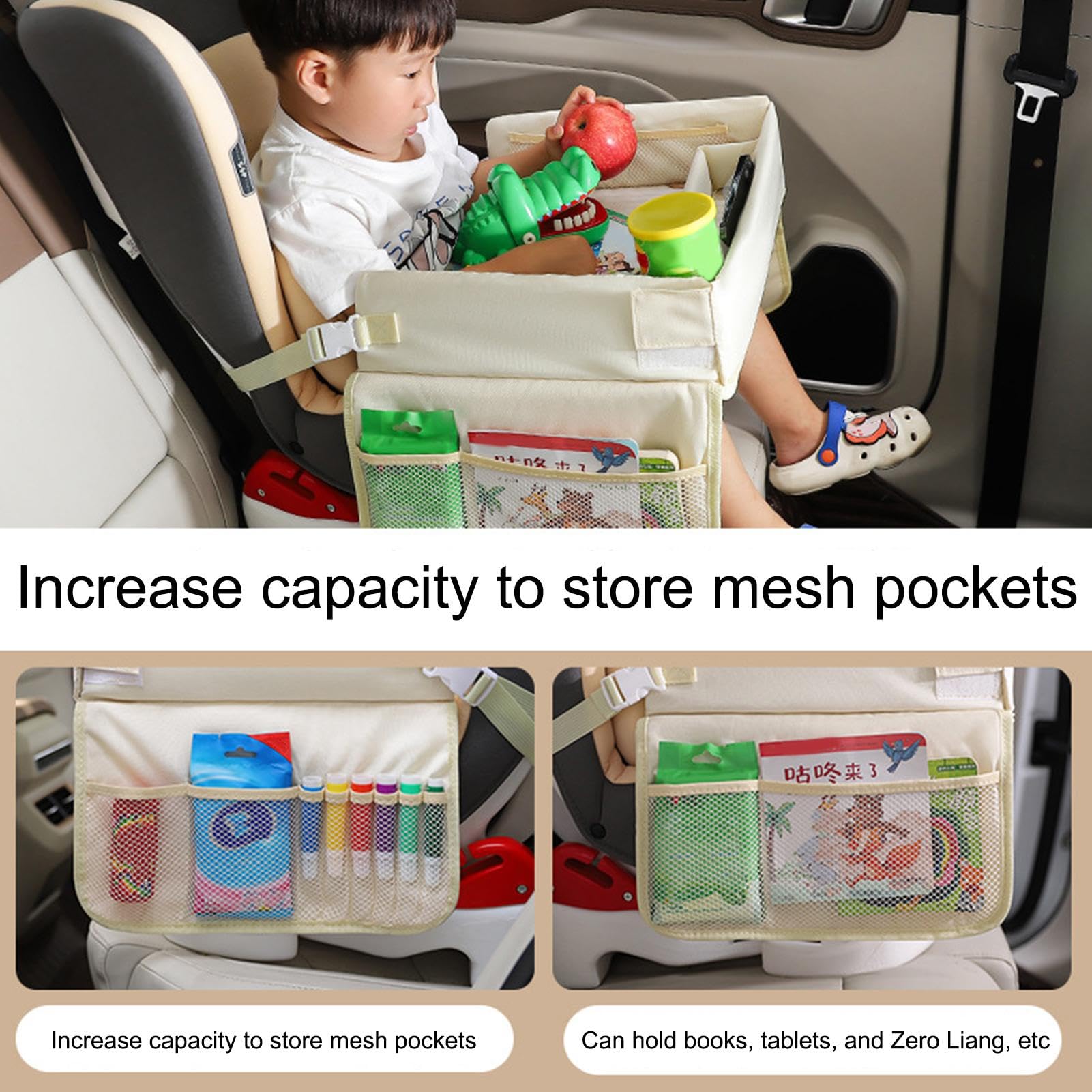 Bandeja de regazo para asiento de coche para niños, bandeja de