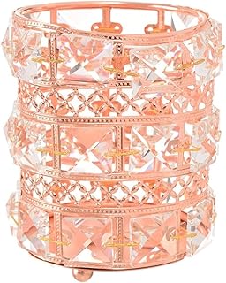 منظم فرش مكياج معدني وحامل أقلام مستحضرات التجميل للمكتب - نحاسي