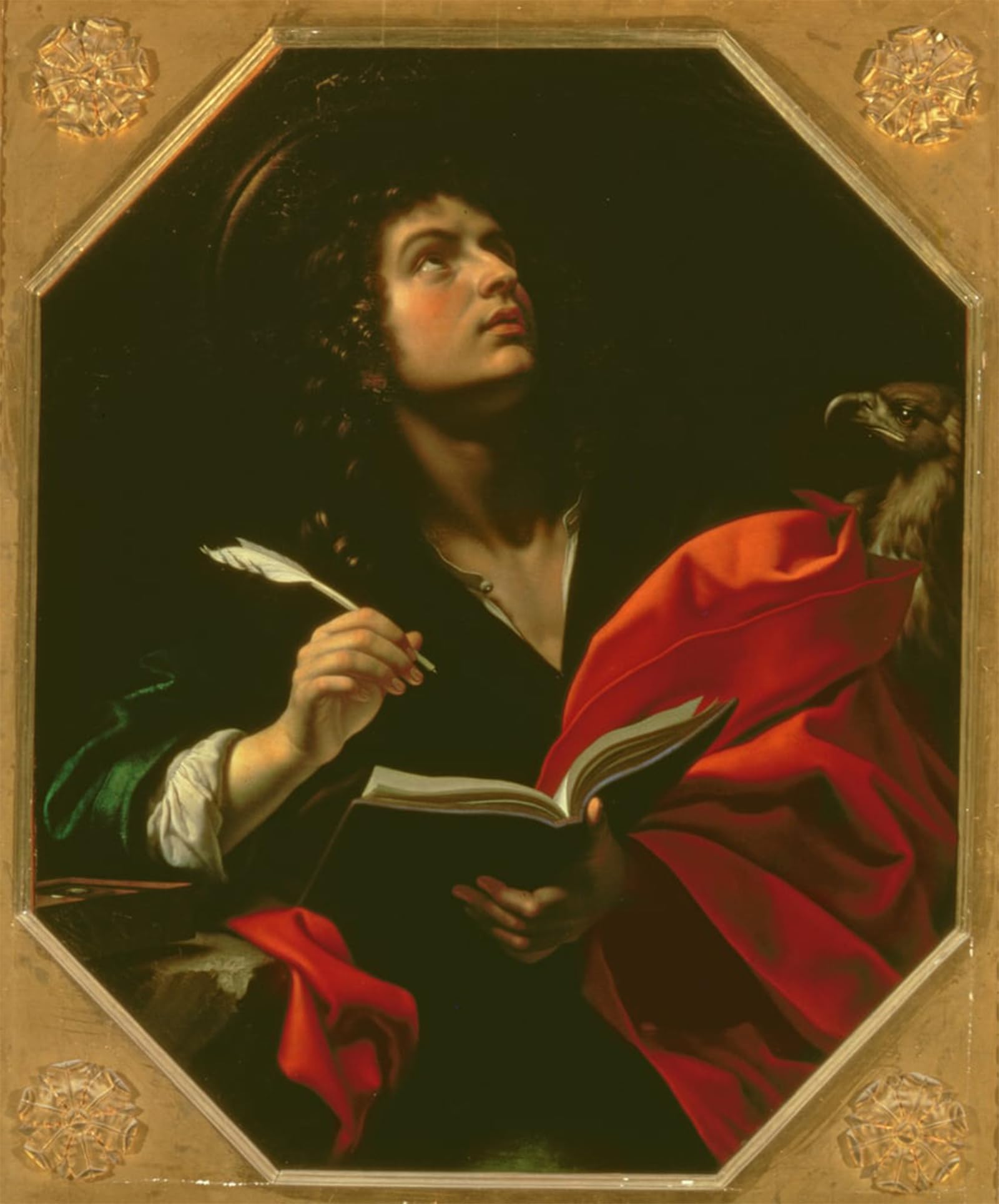 Artxlxxbn No Frame Famous Painting Canvas Artwork Graffiti Print The Evangelist By Carlo Dolci Portrait Canvas Image For Home Decor 60X90cm