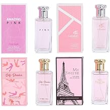Womens Eau de Parfum 4 Pcs Gift Set Amazing Pink, Luckest, My Sweetie and Self Deceive 3.4 Oz Each Natural Spray Fresh Fragrance