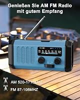 AXYEBI Kézi Hajtású Vészhelyzeti Rádió 13000 mAh Akkumulátorral - AM/FM Vétel, Napelemes Töltés, Zseblámpa, Olvasólámpa, Telefontöltő, Irány 3