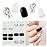 DUKASOU Semi Cured Gel Nail Strips, Ink Room | 28 pcs Gel Nail Strips Work with Any UV Lamp, Salon Quality Nail Polish Art Stickers, Include Prep Pads, Nail File&Wood Stick
