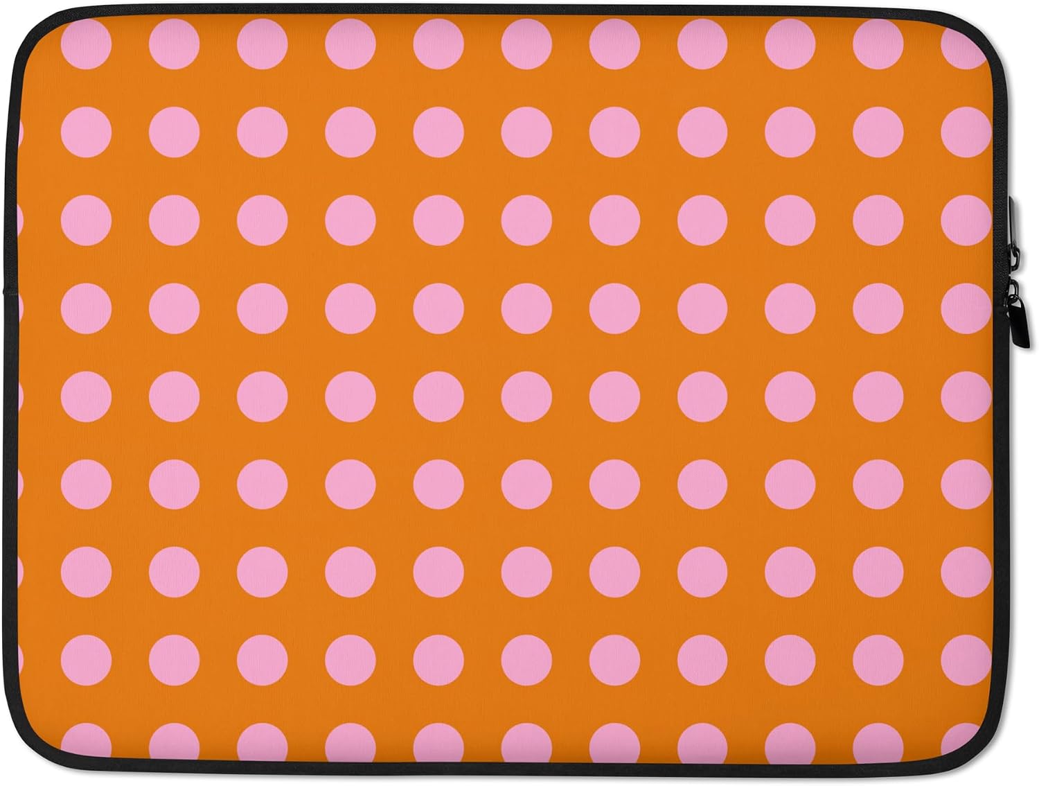 Cute Pink and Orange Polka Dot Pattern Graphic Laptop Sleeve image 5