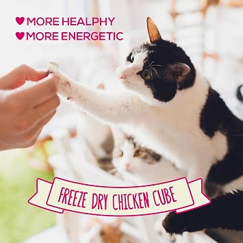 PACK’N PRIDE Freeze Dried Cat Treats, 8 Pack*30g:120g for Indoor Cats with Natural Chicken Breast Meat, Grain-Free, Low-fat Cat Snacks