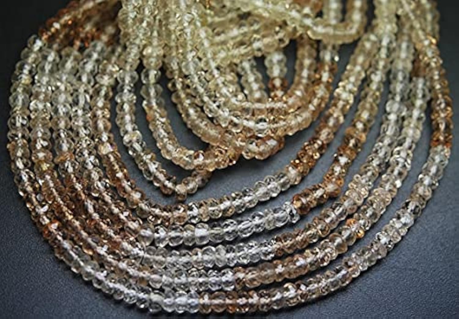 Perles rondelles facettées IMPERIAL az 4mm en fil de 13 pouces pour collier DIY