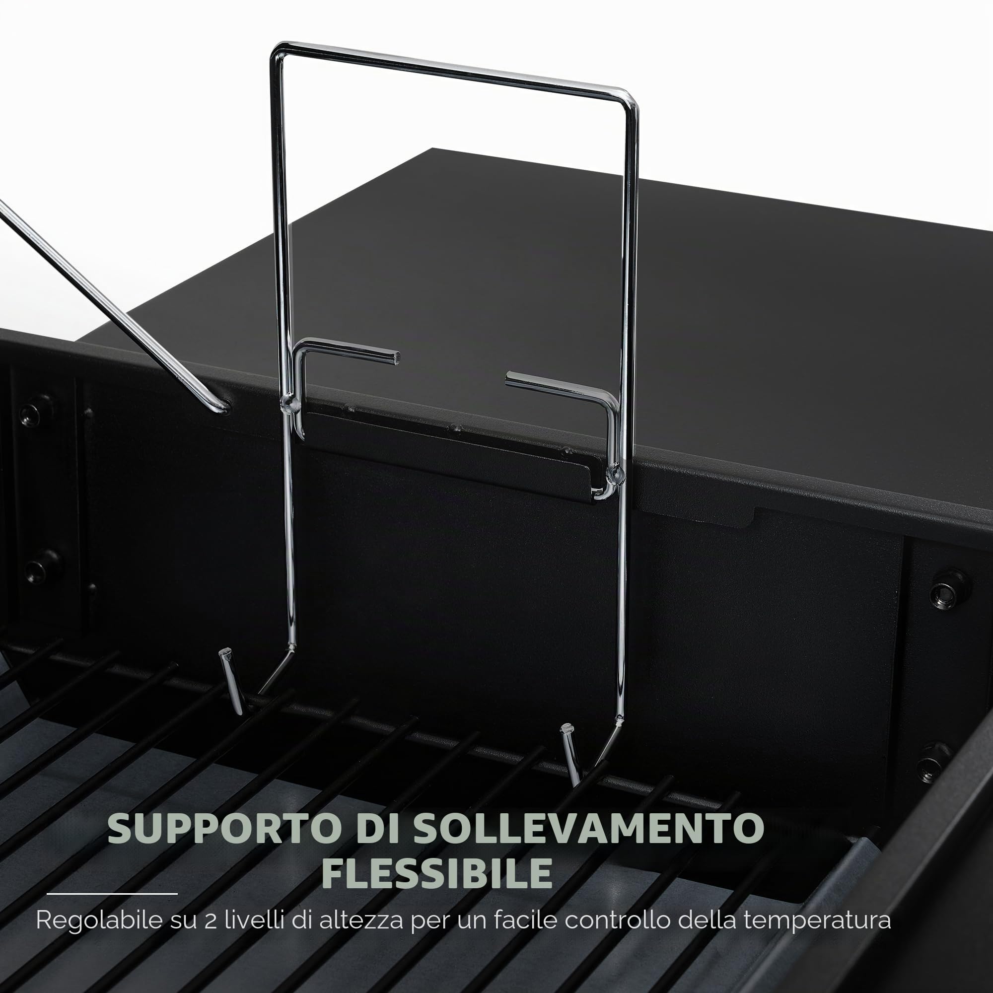 Royal Gourmet BBQ - Barbecue a carbonella e affumicatore offset | superficie quadrata 800 pollici, per campeggio | nero, modello CC1830S
