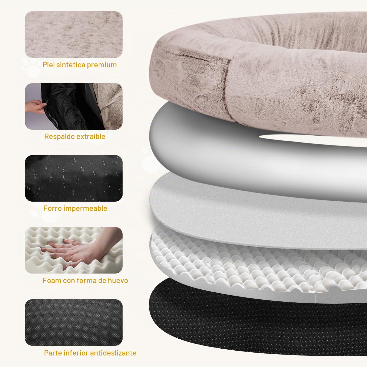 FURRYFECTION Cama para Perros para Personas, 180x114x35,6cm, Cama Grande para Perros de tamaño Humano para Adultos y Mascotas, Funda de Piel sintética Lavable, Cama Gigante para Siesta con Manta
