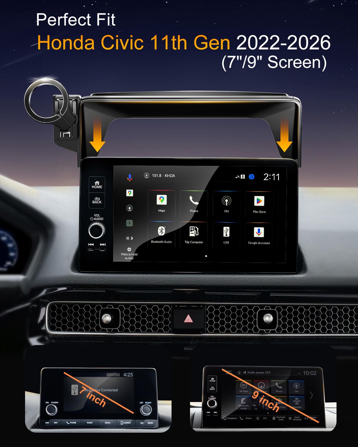 MaserWeller Car Phone Holder For Honda Accord 2023-2025 Accessories 12.3-Inch Screen Fixed Clip, 360° Rotation Phone Mount Compatible With MagSafe, Cell Phone Holder That Does Not Affect Air Vent