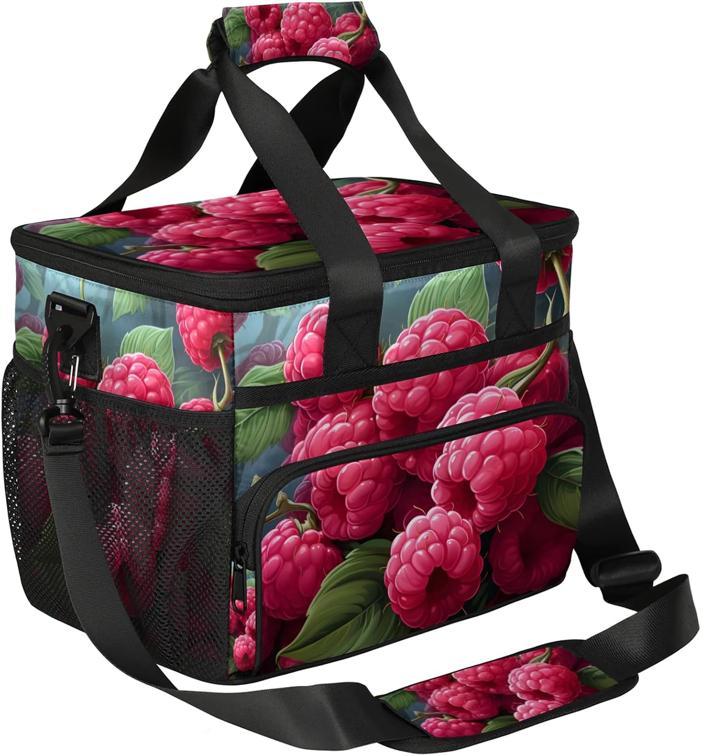 Raspberry Insulated Picnic Backpack Lunch Box for Women Men Picnic Basket Tote Lunch Bag Picnic Bag Portable Lunch Bags for Picnic, Beach, Work, Trip,Office, Camp