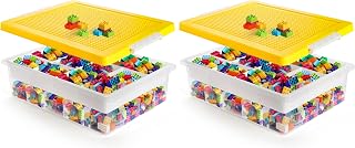 Building Block Organizer Bin, Building Baseplate Lid (Pack of 2)