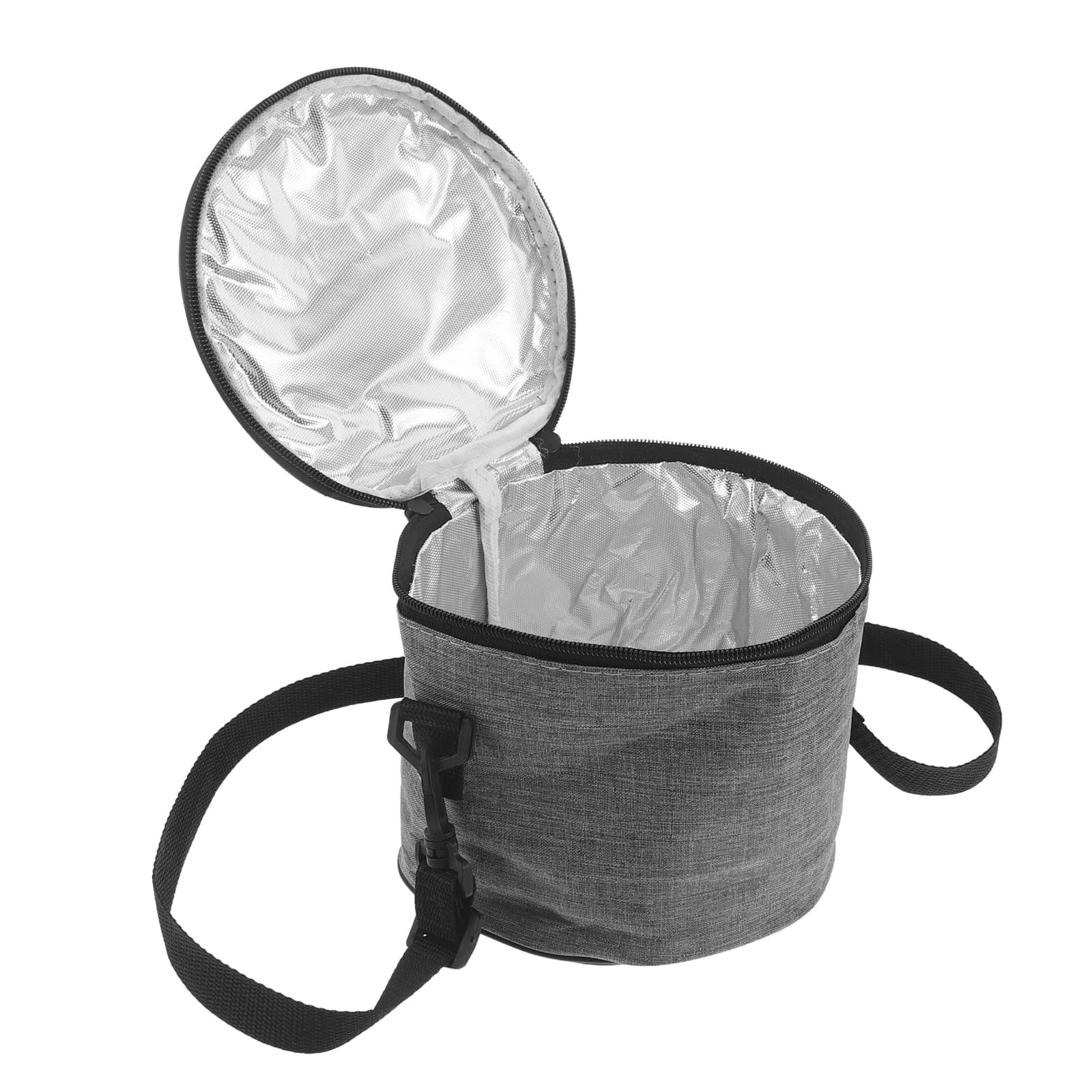 Bolsa de golosinas para perros BESPORTBLE gris con cierre hermético y clip manos libres para paseo