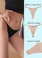 Vista 3 de Tangas Tangas para mujer, ropa interior con espalda en T, tangas, paquete de 5