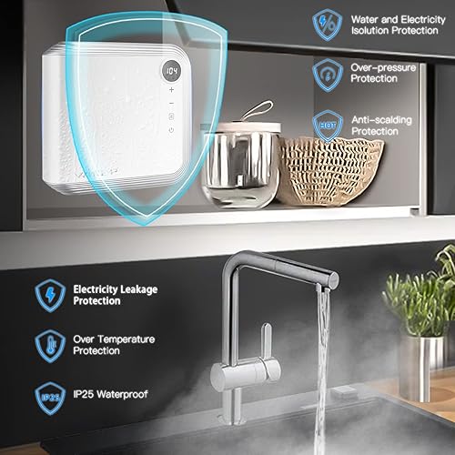 Miniatura 7 de WINTEMP Calentador de agua sin tanque eléctrico, agua caliente sin fin bajo demanda, calentador de agua caliente instantáneo de 240 voltios 6.5KW