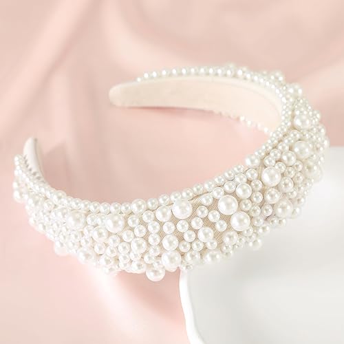 Miniatura 2 de Gmmidea Diadema de diamantes de imitación para mujer, diadema de cristal con purpurina brillante, acolchada, ancha y adornada de plata, para mujeres