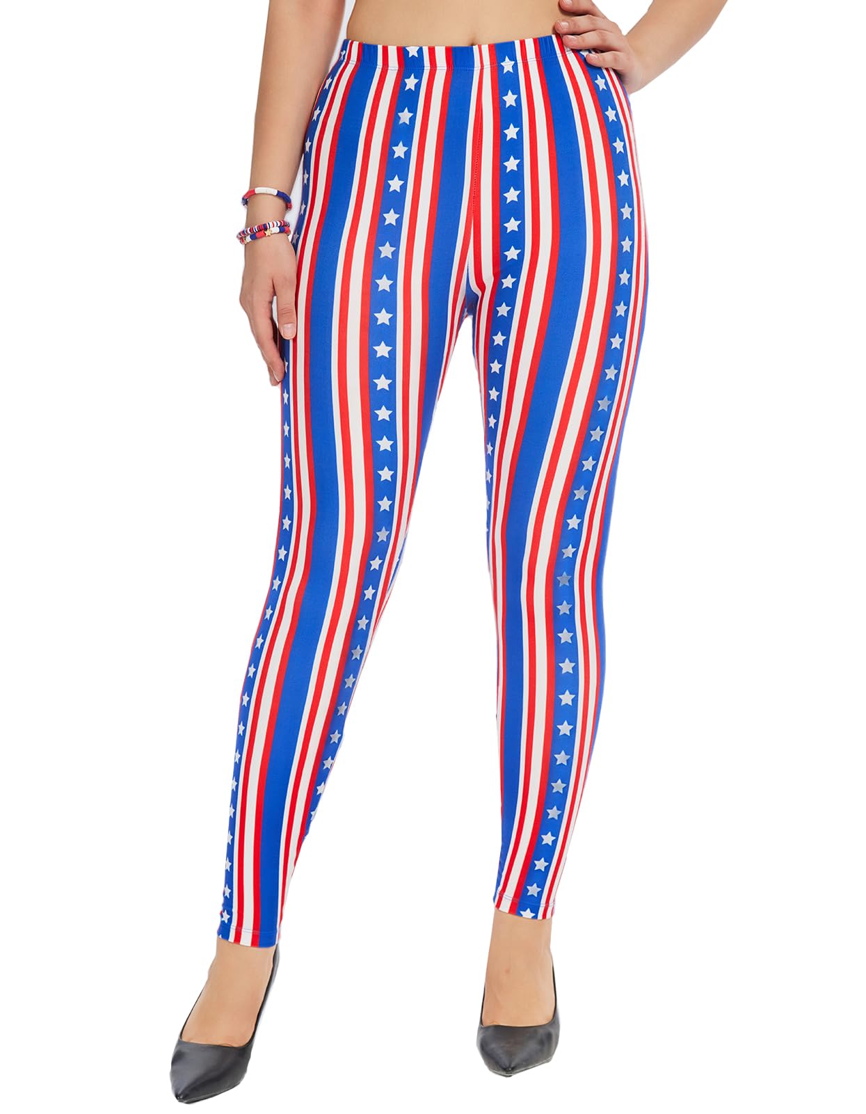 sissycos Women's 80s Leggings Neon Artistic Splash Printed Pants