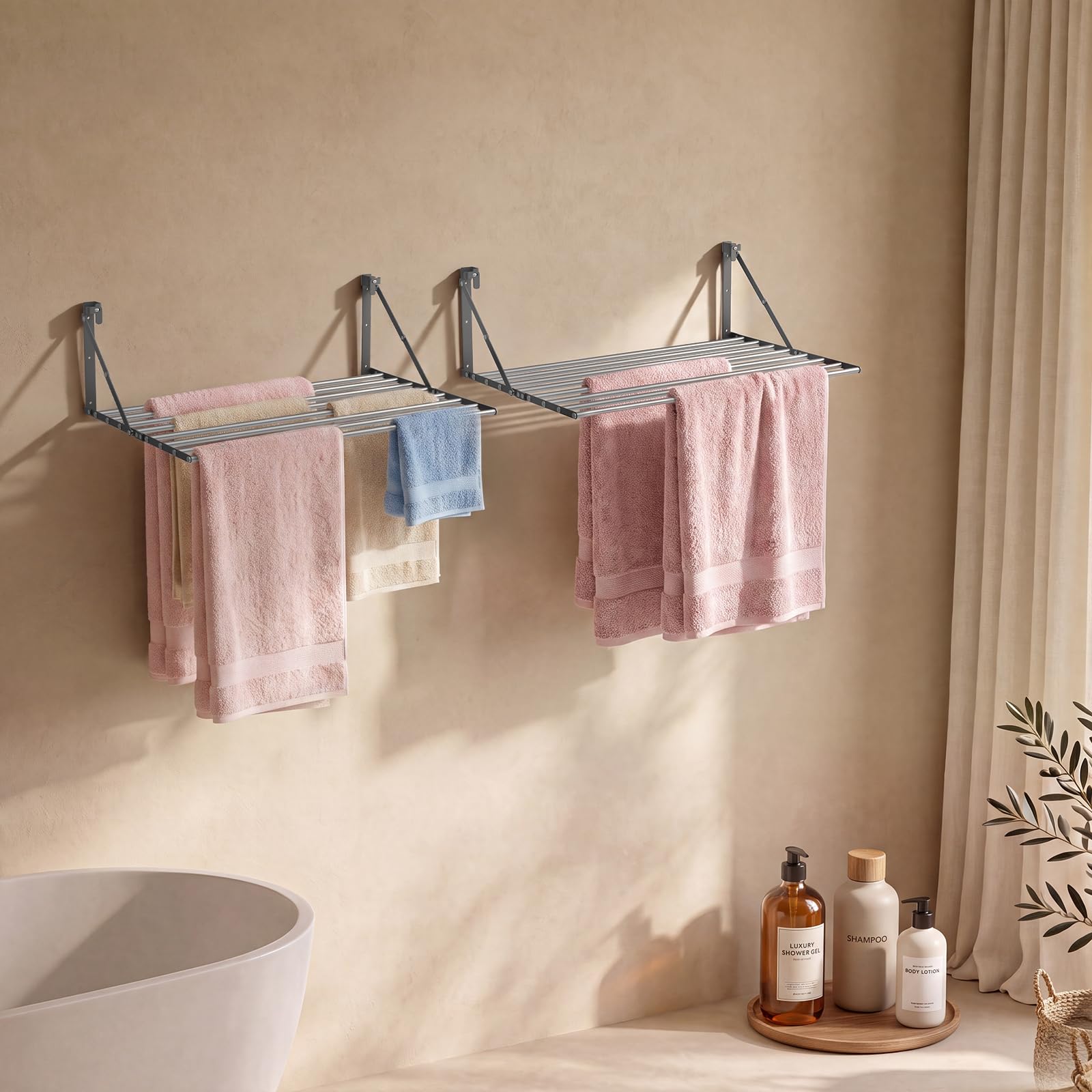 Innotic 2PCS Wäscheständer Wandmontage Klappbar, Wäschetrockner Wand