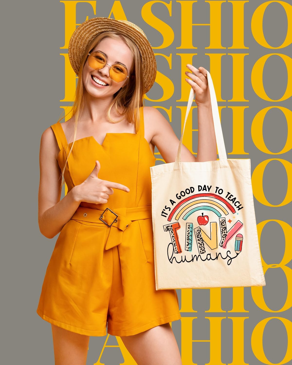 AUSVKAI Canvas Tote Bag for Women, Aesthetic Cute Grocery Grocery Reusable Cotton Gift Bag for Shooping Beach Trendy Gifts | Aesthetic