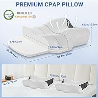 Vista 7 de Elviros Almohada cervical CPAP para el cuello para dormir, almohada ergonómica de altura ajustable para el cuello, almohada de espuma viscoelástica
