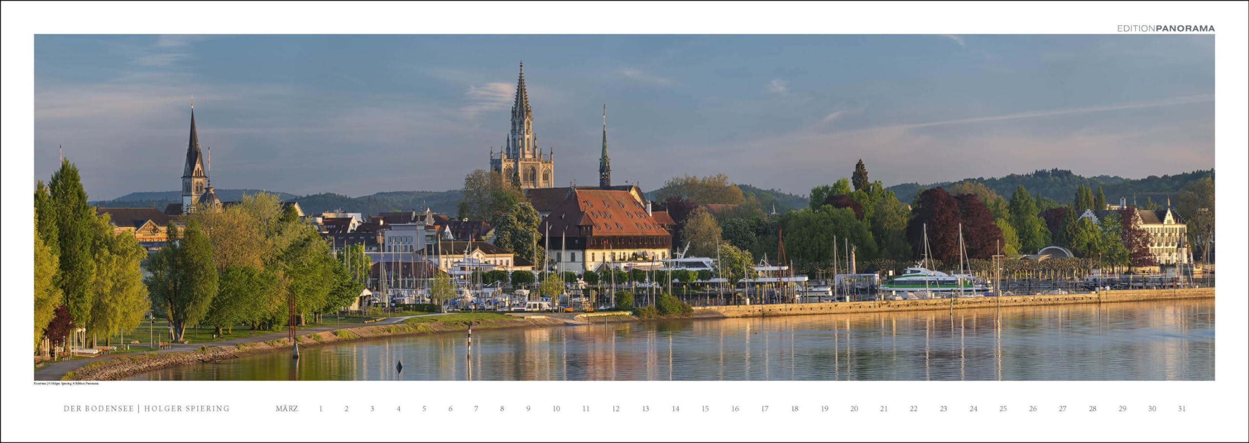 Der Bodensee: Immerwährender Panorama-Kalender, 110 x 39 cm