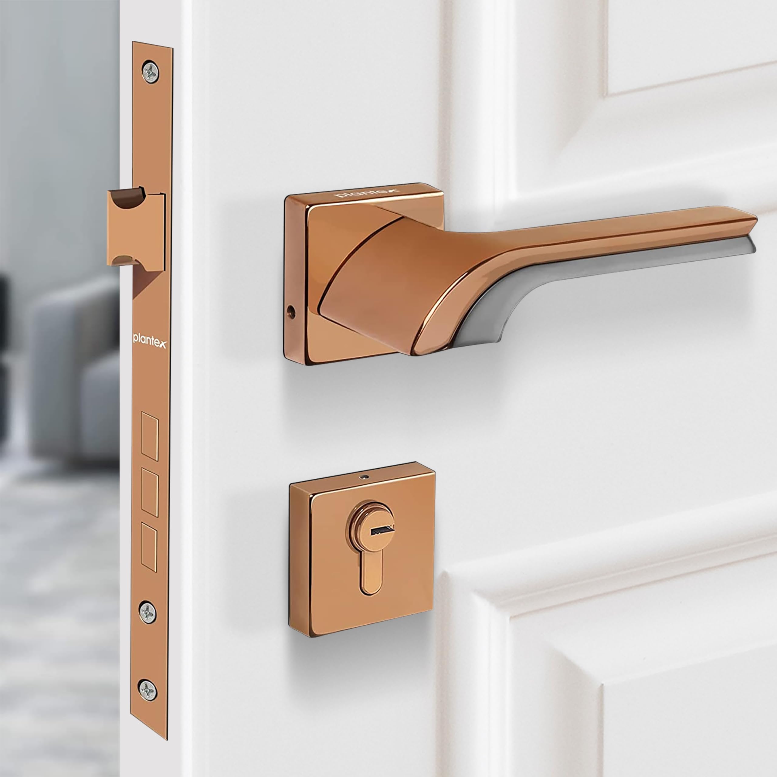 Plantex Premium Door Lock with 3 Years of Warranty/Main Door Lock for Home/Mortise Lock for Door - Main Door Lock Set (7094 - Pvd Choco & Satin Black Matt) (B09T9SCSQJ) Amazon Price History, Amazon Price Tracker