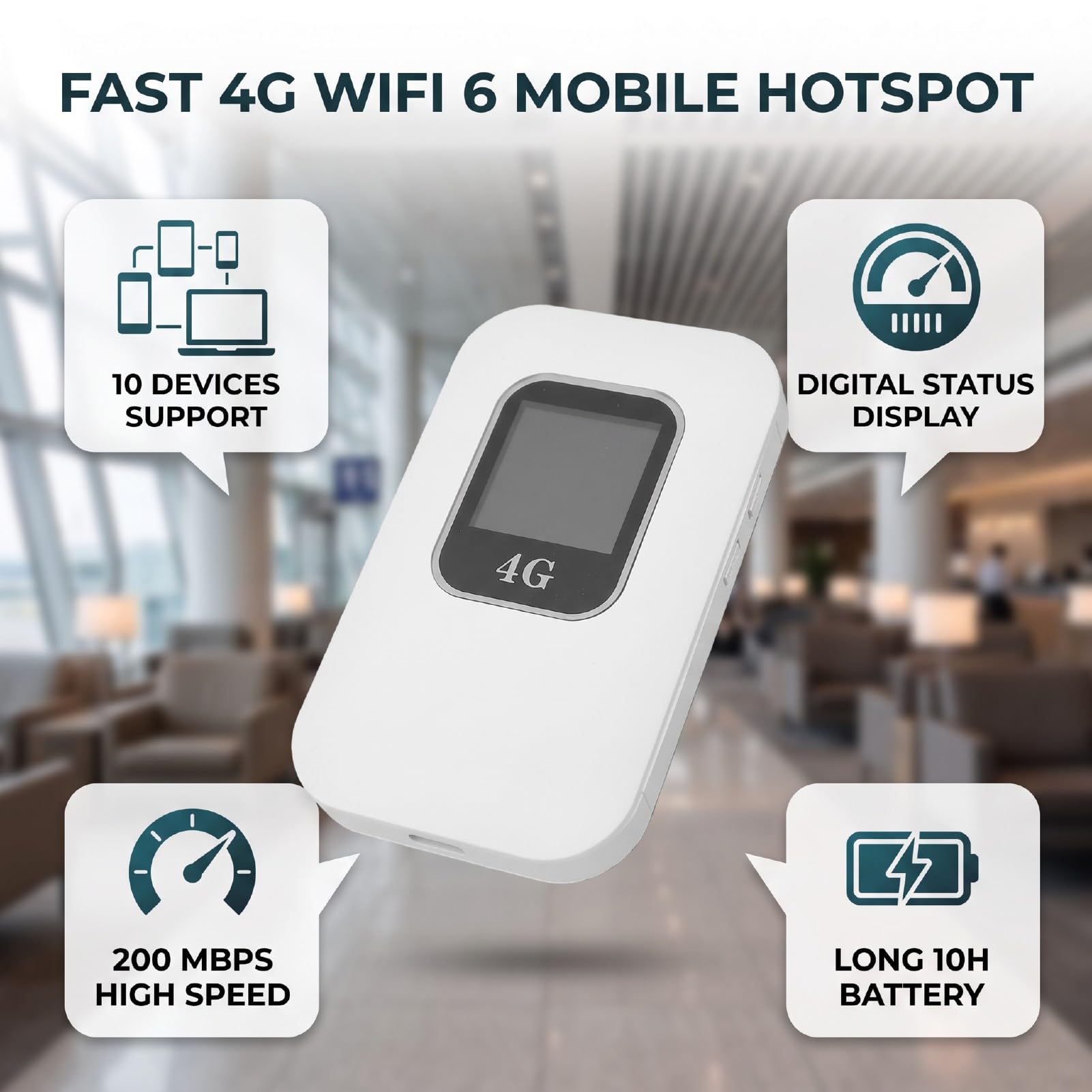 Routeur Hotspot WiFi Mobile 4G LTE avec Emplacement SIM