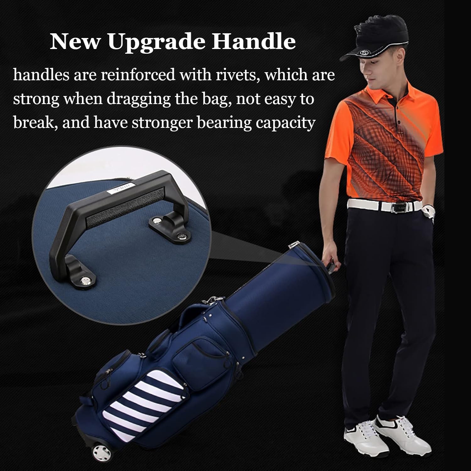 chyaidach Golf Travel Bag for Men with Wheels Lock Rain Cover Easy to Carry Durable Pitch Golf Bags Ideal for Golf Course & Travel, Wear-Resistant Golf Accessories (Color : Dark Blue) : Sports & Outdoors